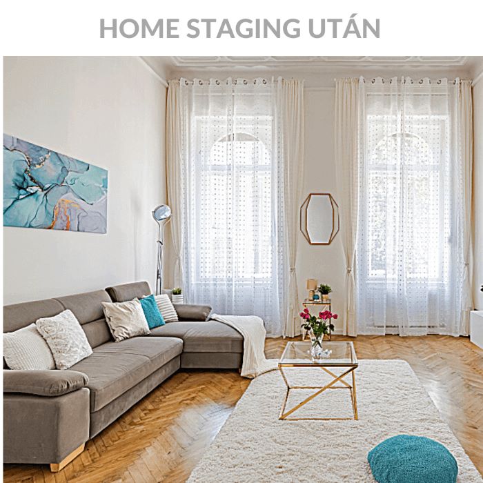 Home staging nappali Budapest